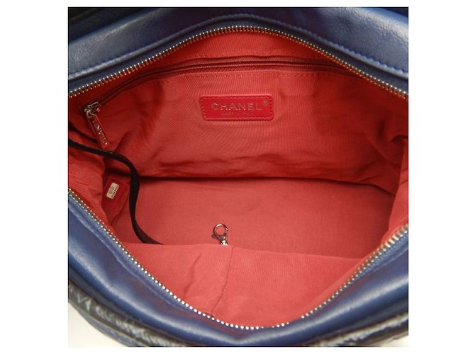 Borsa a Spalla Gabrielle de Chanel Nero Blu navy - vista 5