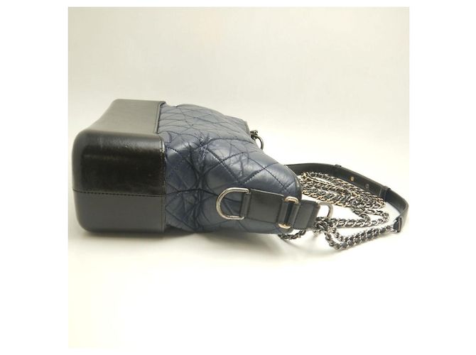 Borsa a Spalla Gabrielle de Chanel Nero Blu navy - vista 6