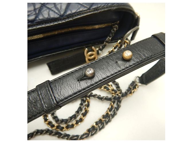 Borsa a Spalla Gabrielle de Chanel Nero Blu navy - vista 8
