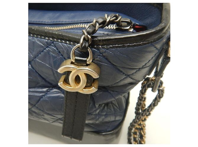 Borsa a Spalla Gabrielle de Chanel Nero Blu navy - vista 9