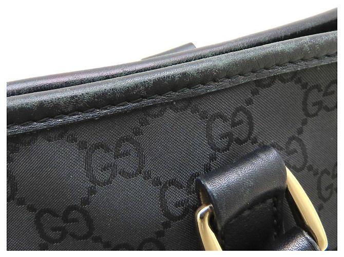 Borsa Tote Gucci in tela GG nera e pelle Nero - vista 15