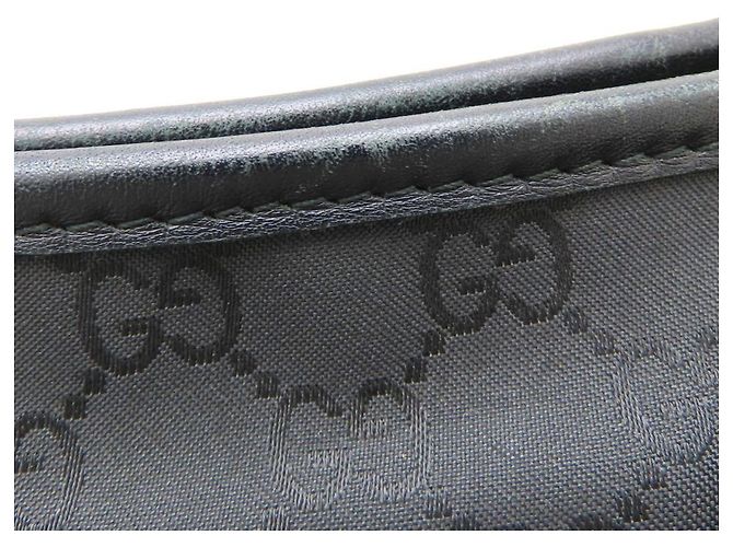Borsa Tote Gucci in tela GG nera e pelle Nero - vista 16