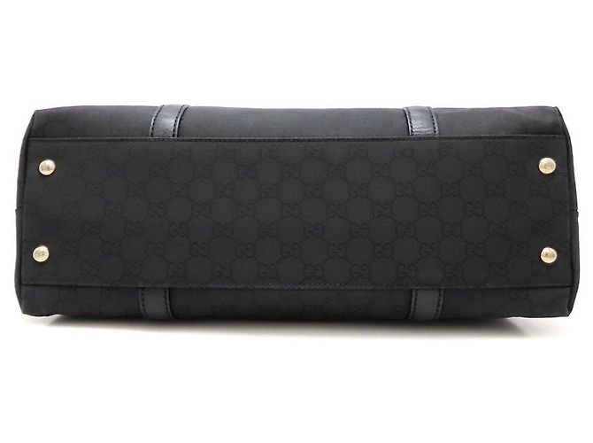 Borsa Tote Gucci in tela GG nera e pelle Nero - vista 4