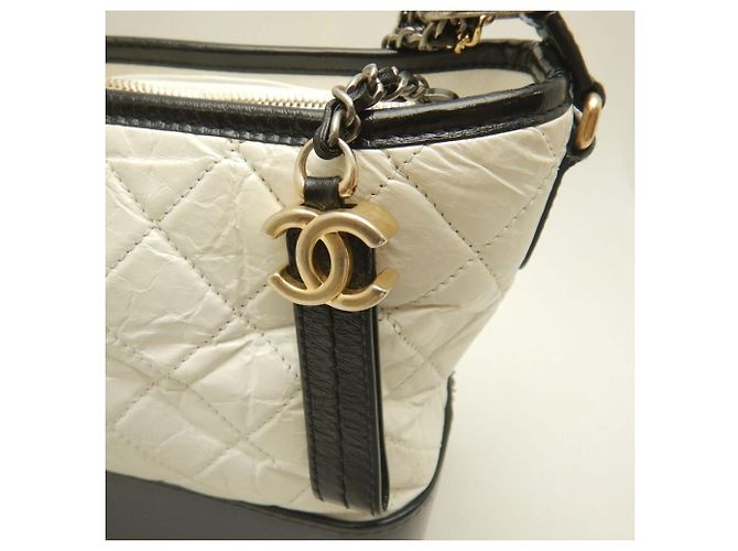 Borsa a Spalla Gabrielle de Chanel Nero Bianco - vista 12