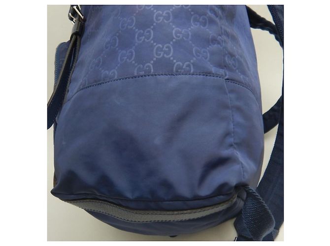 Zaino Gucci Guccissima in nylon blu navy - vista 10
