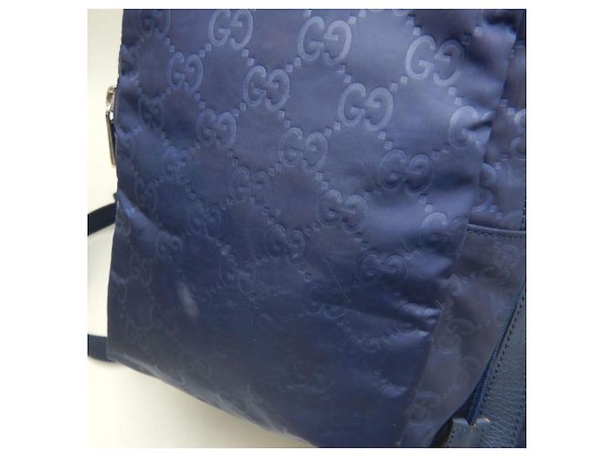Zaino Gucci Guccissima in nylon blu navy - vista 11