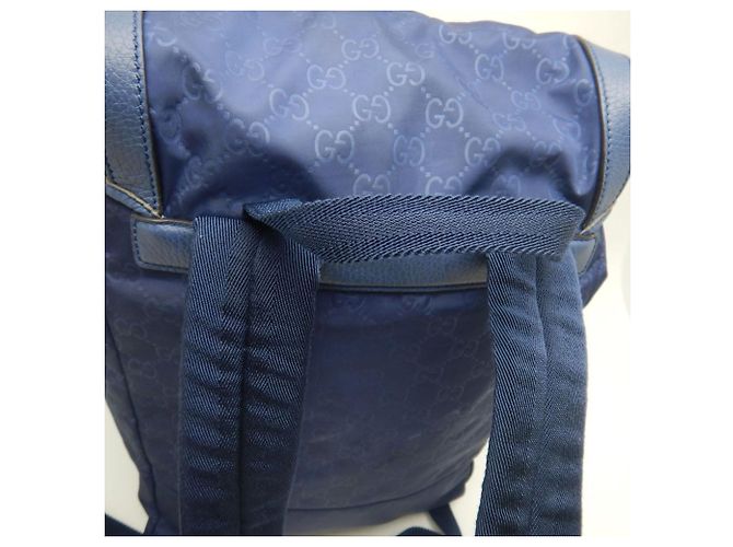 Zaino Gucci Guccissima in nylon blu navy - vista 12