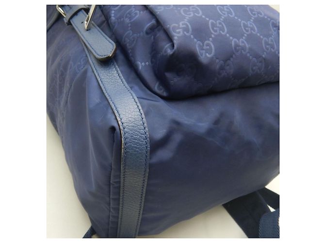 Zaino Gucci Guccissima in nylon blu navy - vista 13