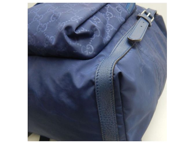 Zaino Gucci Guccissima in nylon blu navy - vista 14