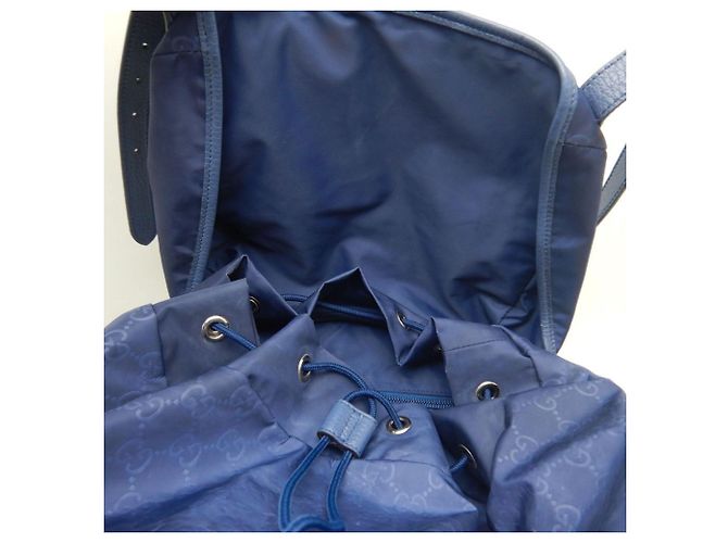 Zaino Gucci Guccissima in nylon blu navy - vista 17