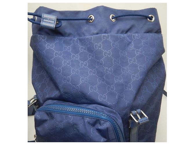 Zaino Gucci Guccissima in nylon blu navy - vista 18