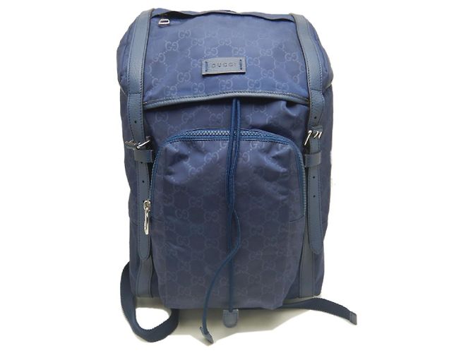 Zaino Gucci Guccissima in nylon blu navy - vista 2