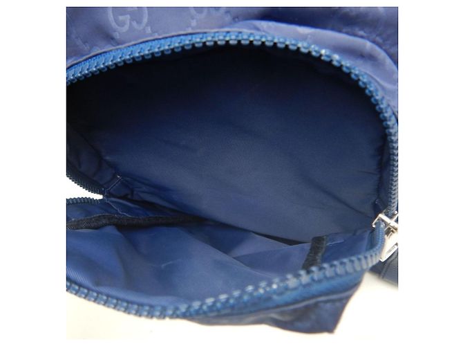 Zaino Gucci Guccissima in nylon blu navy - vista 24