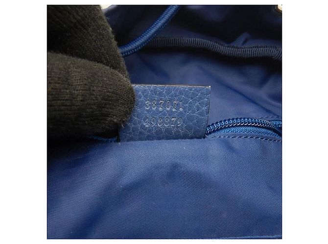 Zaino Gucci Guccissima in nylon blu navy - vista 25