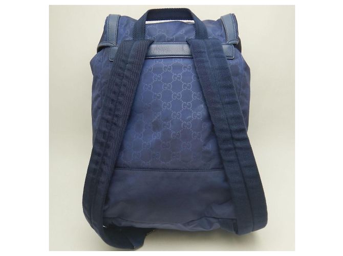 Zaino Gucci Guccissima in nylon blu navy - vista 4