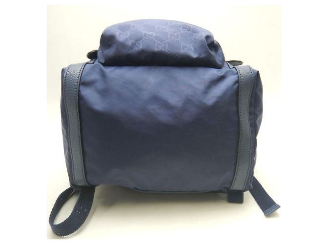 Zaino Gucci Guccissima in nylon blu navy - vista 5
