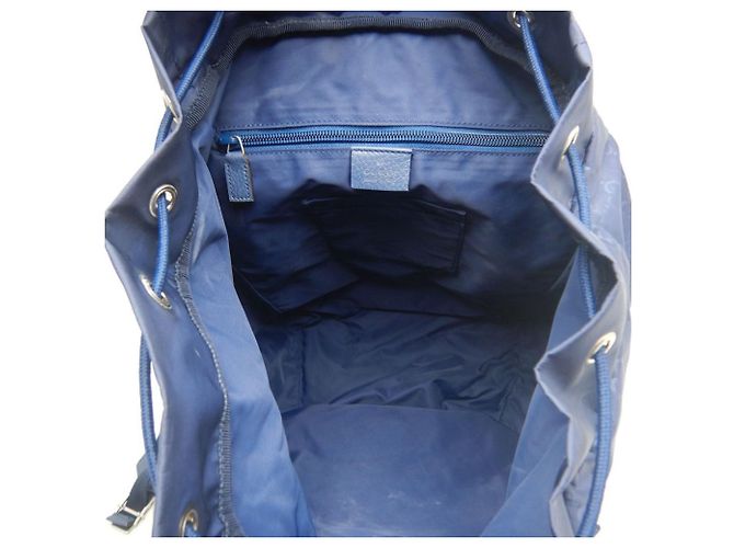 Zaino Gucci Guccissima in nylon blu navy - vista 7