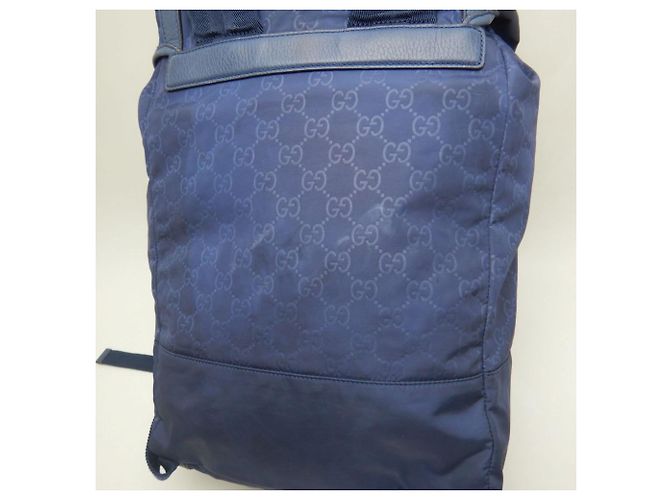 Zaino Gucci Guccissima in nylon blu navy - vista 9