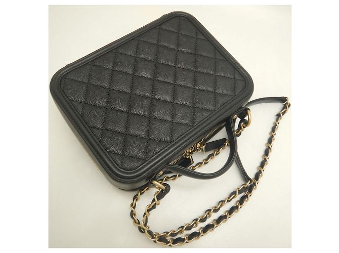 Borsa a tracolla vanity case Chanel CC Filigree Nero - vista 4