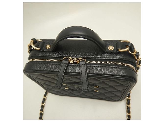 Borsa a tracolla vanity case Chanel CC Filigree Nero - vista 6
