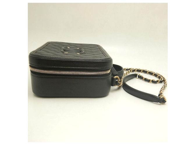 Borsa a tracolla vanity case Chanel CC Filigree Nero - vista 7