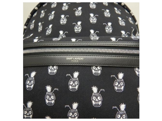 Zaino Saint Laurent Classic Hunter Nero Bianco - vista 8