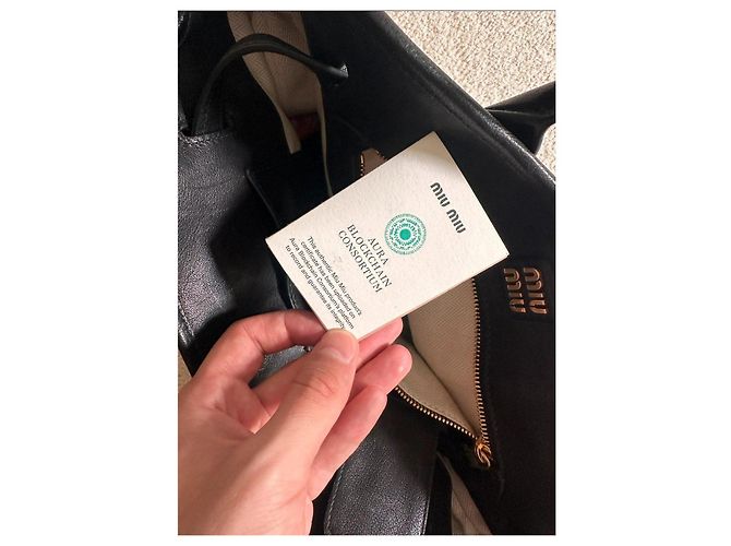 Miu Miu borsa in pelle nera Nero - vista 7
