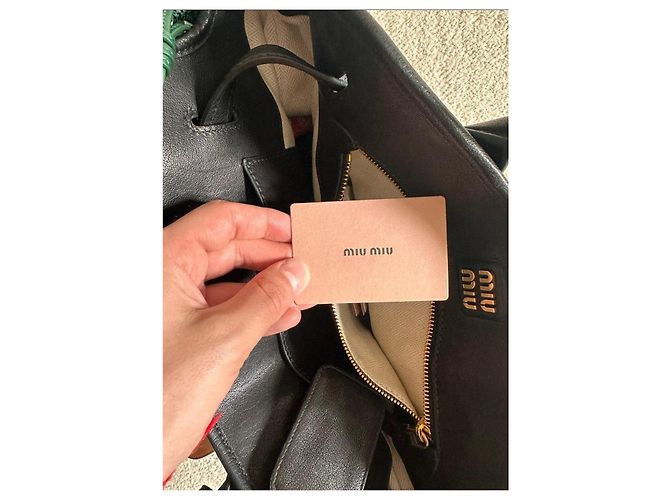 Miu Miu borsa in pelle nera Nero - vista 8