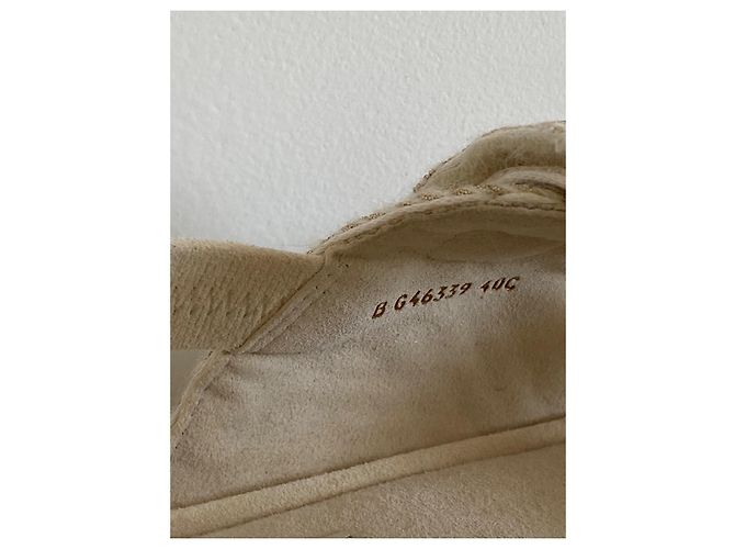 Sandali Dad Chanel in tweed avorio e oro Beige D'oro - vista 7