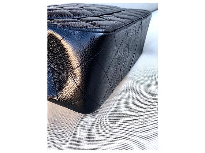 Timeless Borsa Chanel Classic Flap in pelle caviar nera Nero - vista 11