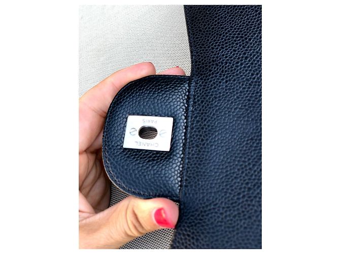 Timeless Borsa Chanel Classic Flap in pelle caviar nera Nero - vista 13