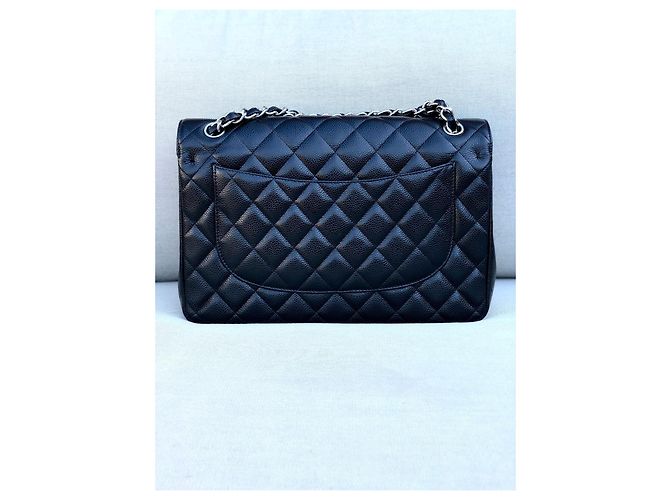 Timeless Borsa Chanel Classic Flap in pelle caviar nera Nero - vista 5