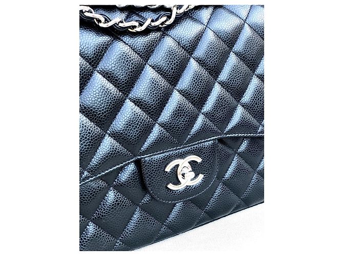 Timeless Borsa Chanel Classic Flap in pelle caviar nera Nero - vista 7