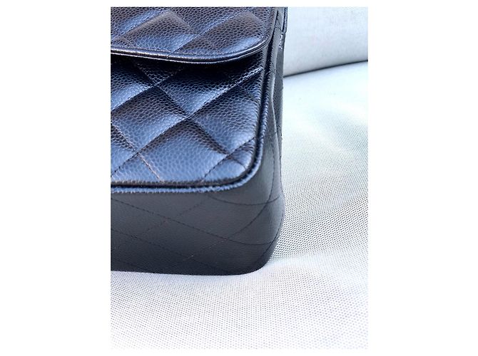 Timeless Borsa Chanel Classic Flap in pelle caviar nera Nero - vista 9