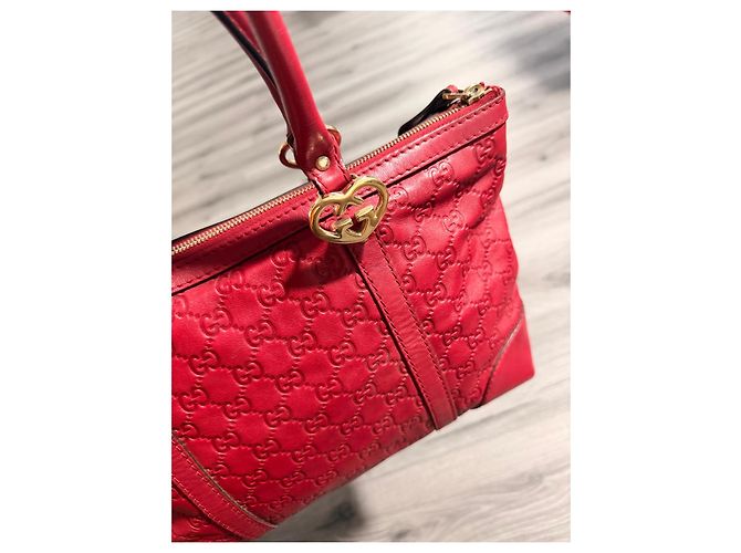 Borsa Gucci in pelle rossa con monogramma GG Rosso - vista 3