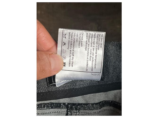 Calça Chanel de lã cinza com laços de cetim preto - vista 8