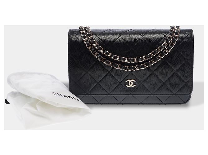 Borsa CHANEL Wallet on Chain in Pelle Nera - 103736 Nero - vista 2
