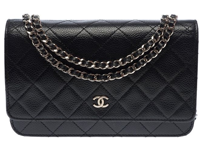 Borsa CHANEL Wallet on Chain in Pelle Nera - 103736 Nero - vista 3