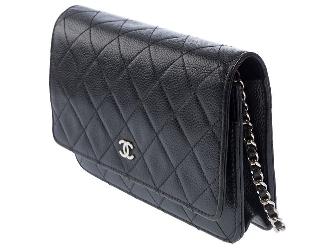 Borsa CHANEL Wallet on Chain in Pelle Nera - 103736 Nero - vista 5