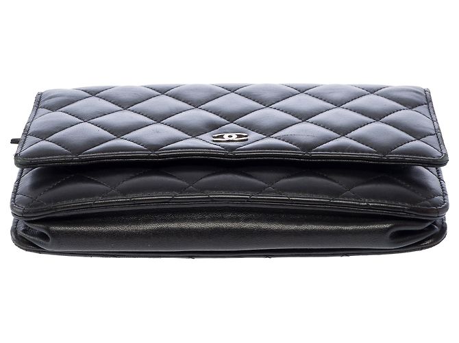 Borsa CHANEL Wallet on Chain in Pelle Nera - 103722 Nero - vista 10
