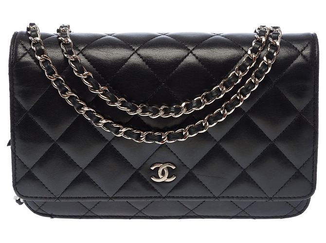 Borsa CHANEL Wallet on Chain in Pelle Nera - 103722 Nero - vista 2