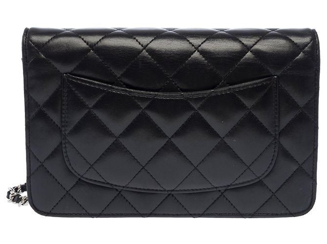 Borsa CHANEL Wallet on Chain in Pelle Nera - 103722 Nero - vista 3
