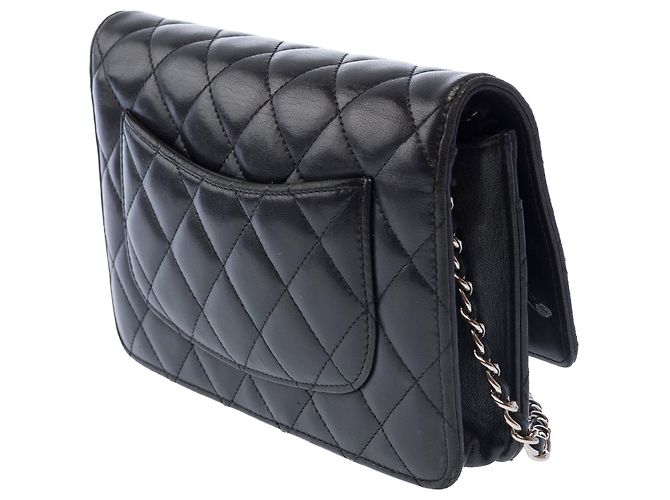 Borsa CHANEL Wallet on Chain in Pelle Nera - 103722 Nero - vista 5
