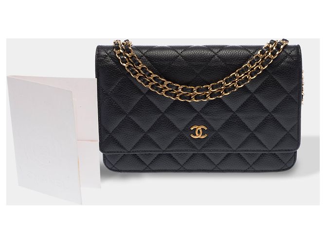 Borsa CHANEL Wallet on Chain in Pelle Nera - 103721 Nero - vista 2