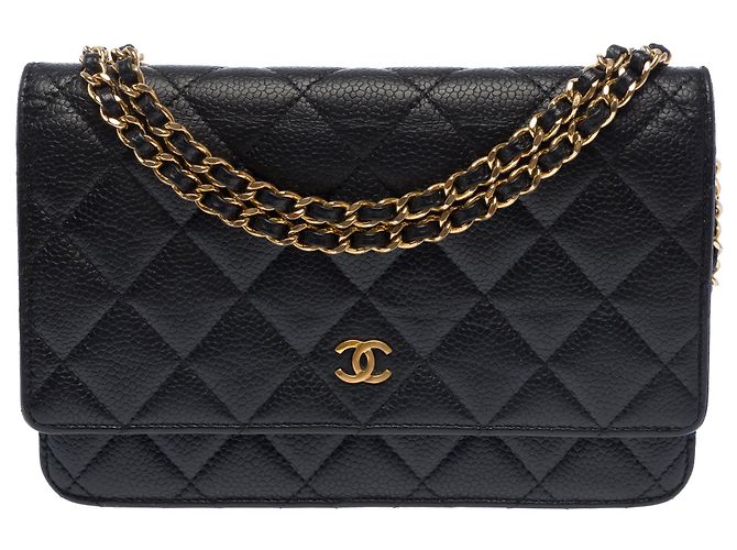 Borsa CHANEL Wallet on Chain in Pelle Nera - 103721 Nero - vista 3