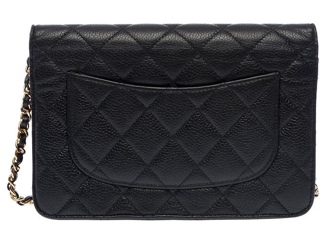 Borsa CHANEL Wallet on Chain in Pelle Nera - 103721 Nero - vista 4