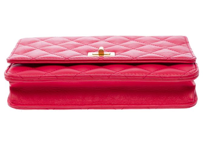 Bolsa CHANEL Wallet on Chain em Couro Rosa - 103723 - vista 10