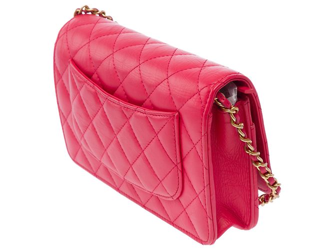 Bolsa CHANEL Wallet on Chain em Couro Rosa - 103723 - vista 5