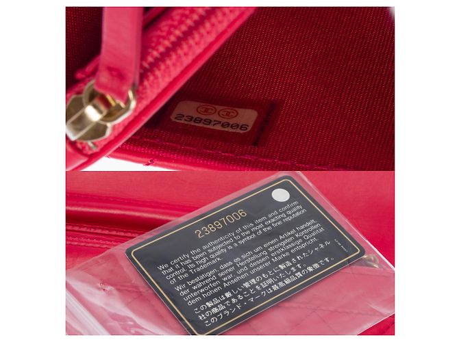 Bolsa CHANEL Wallet on Chain em Couro Rosa - 103723 - vista 7