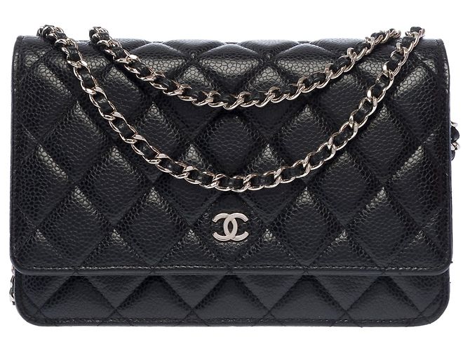 Borsa CHANEL Wallet on Chain in Pelle Nera - 103733 Nero - vista 2